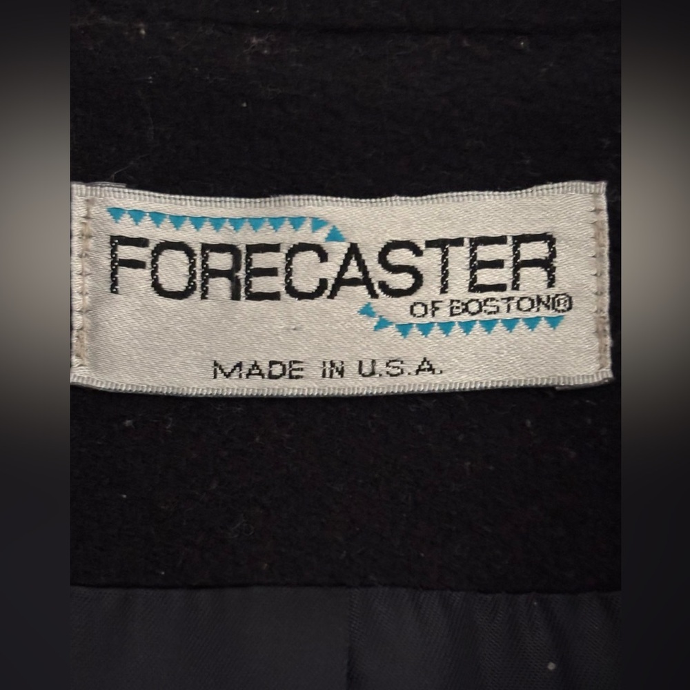 WOMENS FORESTER OF BOSTON INK BLUE 100% WOOL BALMACAAN LONG BUTTON COAT SZ 6 - Picture 13 of 13